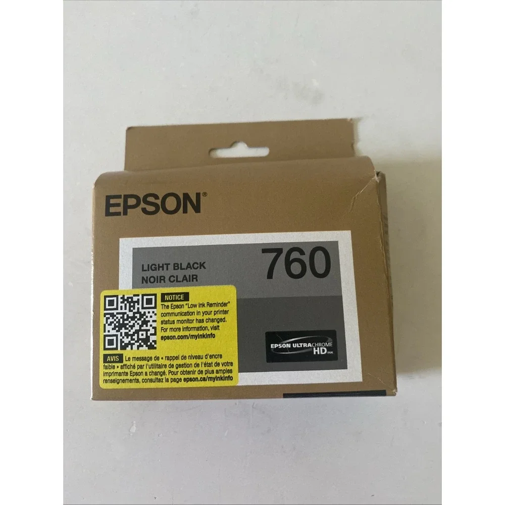 NEW GENUINE - EPSON 760 LIGHT BLACK INK - T760720 Sealed Box 4/2027